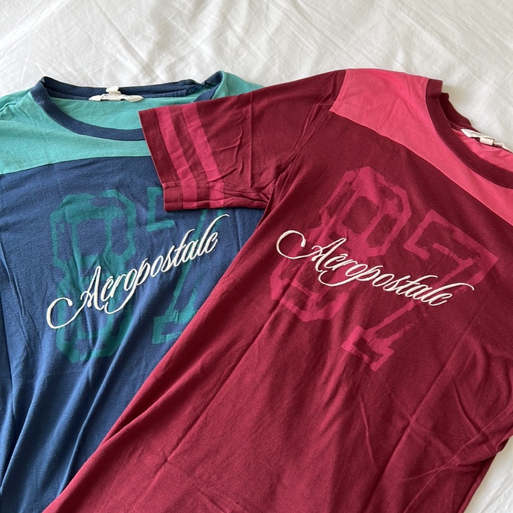 Set of 2 Vintage Varsity Aeropostale Tshirts